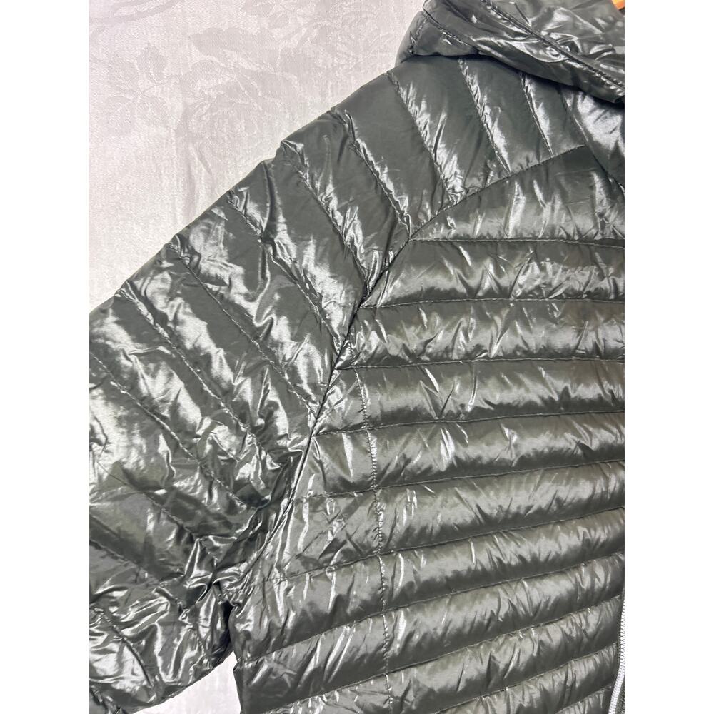 Abercrombie Fitch Jacket XL Full Zip Army Green Down Filled Quilted Hood Puffer - Picture 4 of 16